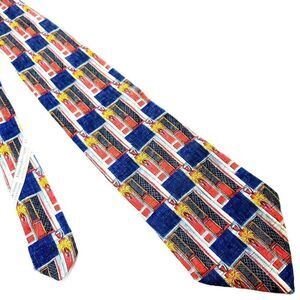 Ermenegildo Zegna Multi Colored Silk Tie Woven‎ Wide Geometric Floral